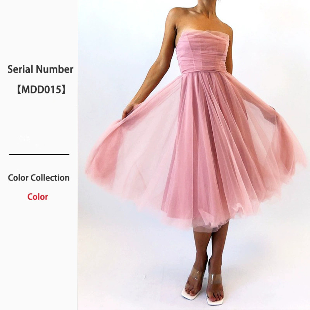 ZARA Mesh Boned Strapless A Line Cinched Waist Spring Birthday Party Dress